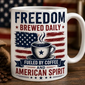 freedom  brewed  daily  coffee  mug