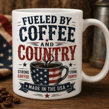 fueled by coffee and country coffee mug