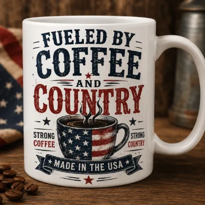 fueled by coffee and country coffee mug
